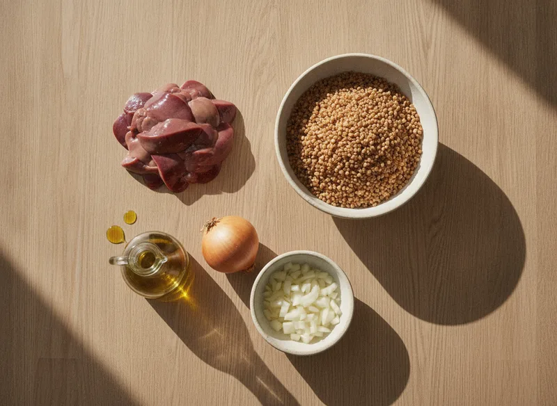 Ингредиенты: Гречка с куриной печенью