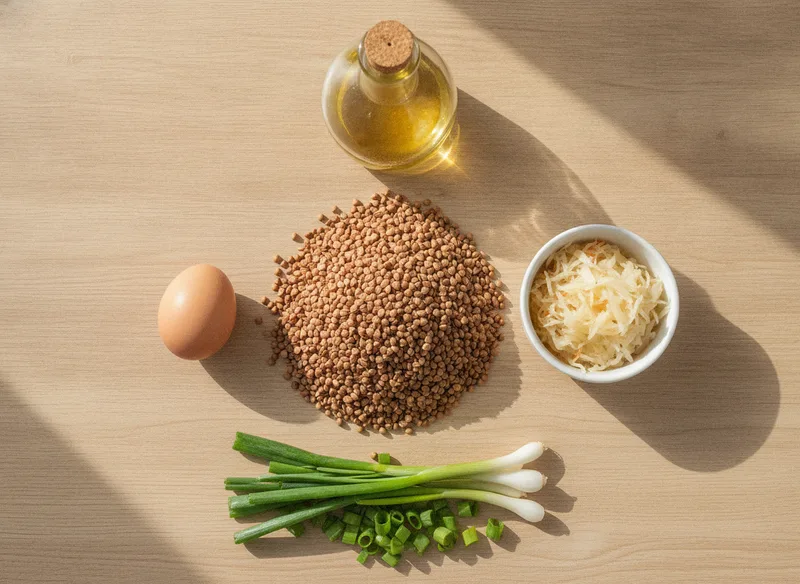 Ингредиенты: Квашеная капуста с гречкой и яйцом пашот