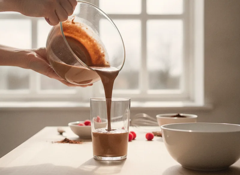 Шоколадный мусс из творога с какао: подача